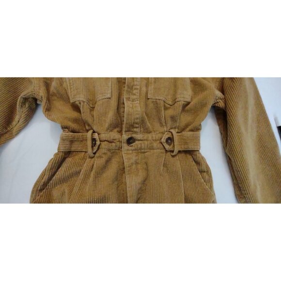 12th Tribe Style For The Global Soul Brown Cordoroy Jumpsuit Size S/M Dolman Slv - Picture 6 of 12